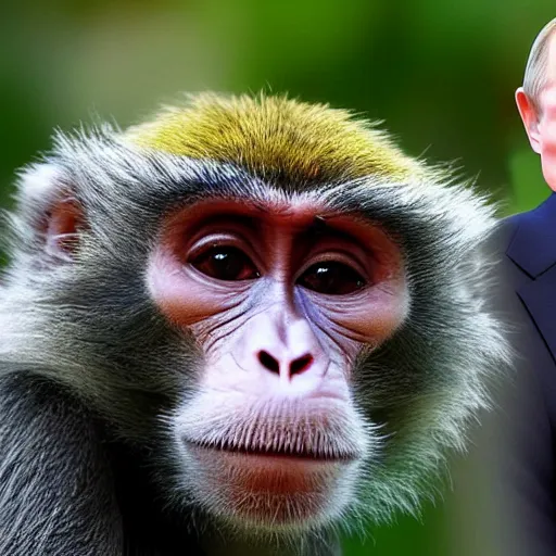 Image similar to a monkey with vladimir putin's face ultra realistic