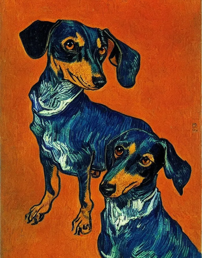 Image similar to Portrait of a dachshund, Vincent Van Gogh