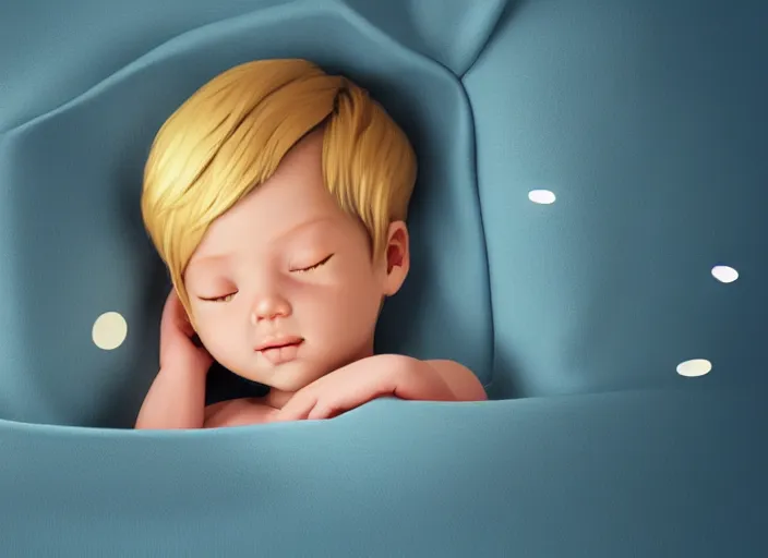 Prompt: a newborn baby with blonde hair sleeping in a crib. clean cel shaded vector art. shutterstock. behance hd by lois van baarle, artgerm, helen huang, by makoto shinkai and ilya kuvshinov, rossdraws, illustration, art by ilya kuvshinov