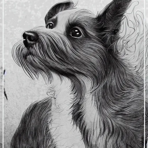 Prompt: photo of a dog anime-style girl in the style of Arthur Rackham realistic wide focus 8k ultra insanely detailed intricate elegant art