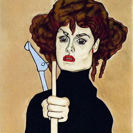 Image similar to sarah michelle gellar as buffy the vampire slayer, egon schiele