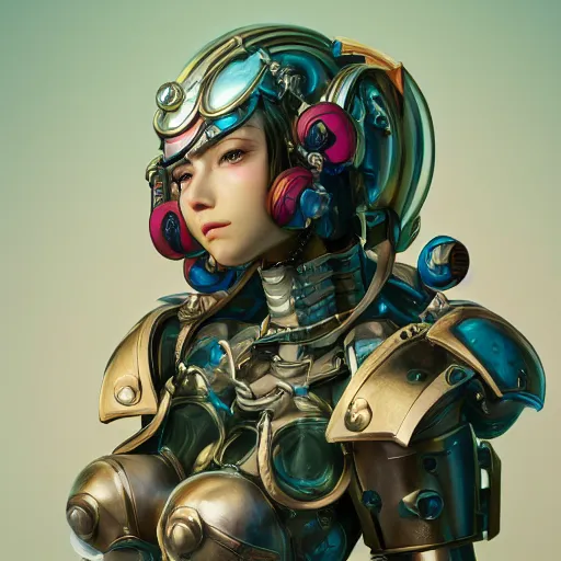 Image similar to studio portrait of lawful good colorful female holy mecha paladin absurdly beautiful, elegant, young sensual graceful woman, ultrafine hyperrealistic detailed face illustration by kim jung gi, irakli nadar, intricate linework, sharp focus, bright colors, matte, octopath traveler, final fantasy, unreal engine highly rendered, global illumination, radiant light, intricate environment