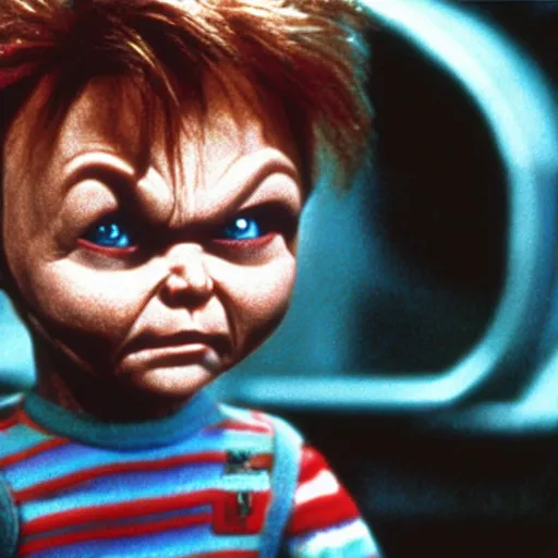 Image similar to chucky in alien ( 1 9 7 9 ), film still