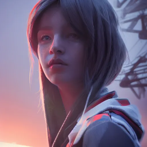 Image similar to portrait of girl in danger zone, 8 k uhd, unreal engine, octane render in the artstyle of finnian macmanus, john park and greg rutkowski