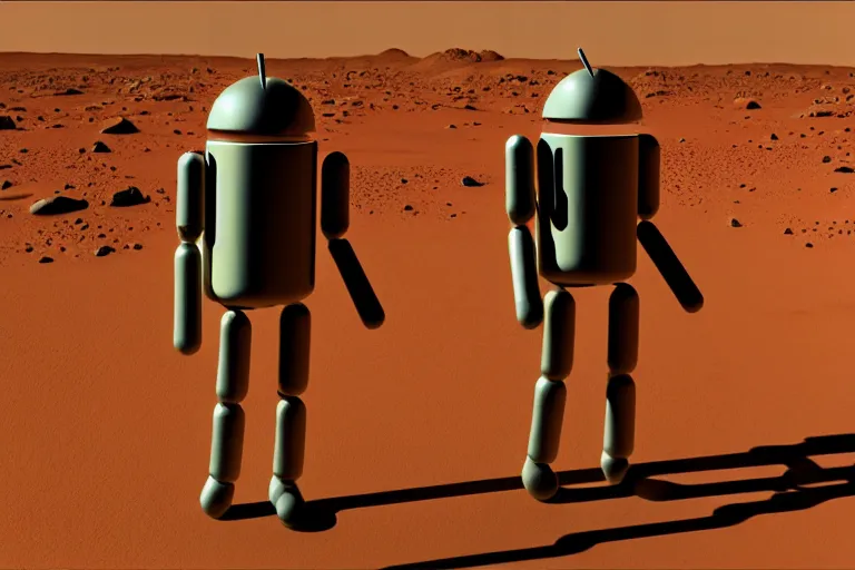 Image similar to realistic human - like man android on mars sci - fi low effort realistic ambient light and shadow