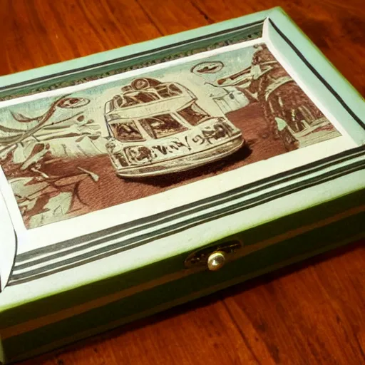 Image similar to vintage craft paper gift box for men, old school