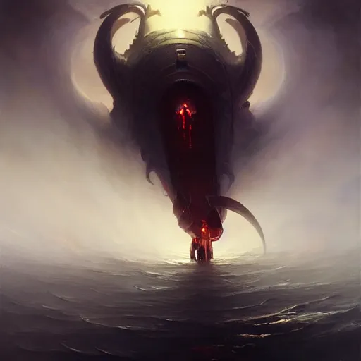 Prompt: mechanical dark foul thin creature sucking blood out of poeple realistic atmosferic made by ivan aivazovsky, peter mohrbacher, greg rutkowski volumetric light effect broad light oil painting painting fantasy art style sci - fi art style realism premium prints available artwork unreal engine