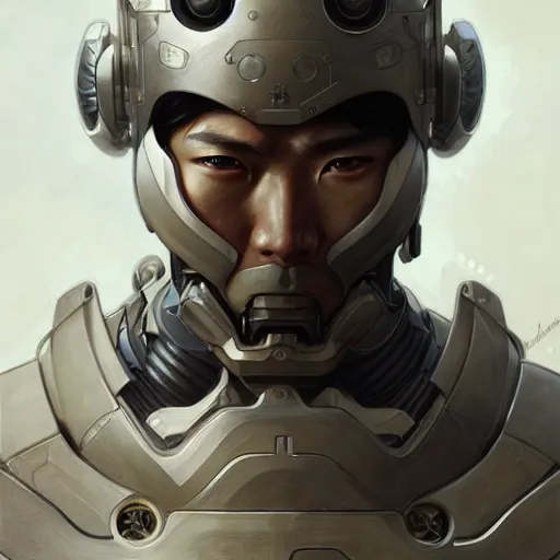 Prompt: ultra realistic illustration, a japanese male cyborg soldier, intricate, elegant, highly detailed, digital painting, artstation, concept art, smooth, sharp focus, illustration, art by artgerm and greg rutkowski and alphonse mucha