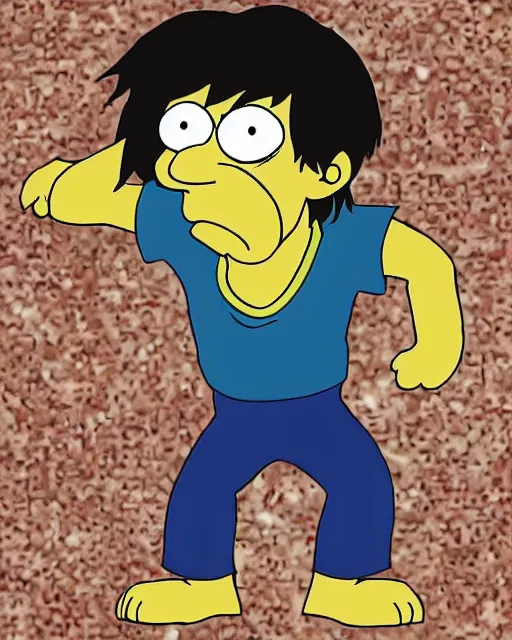 Prompt: jackie chan, in the style of the simpson,
