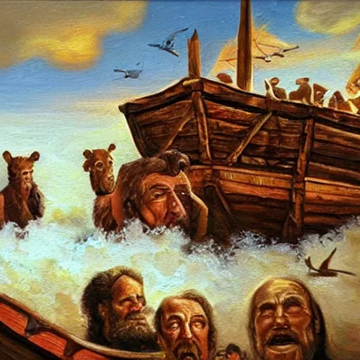 Prompt: noah's ark oil painting