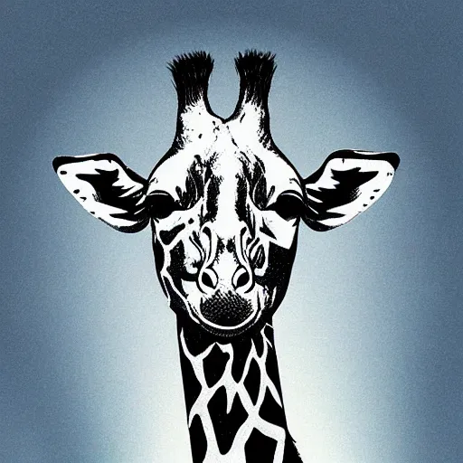 Image similar to “giraffe, dotart, album art in the style of James Jean”