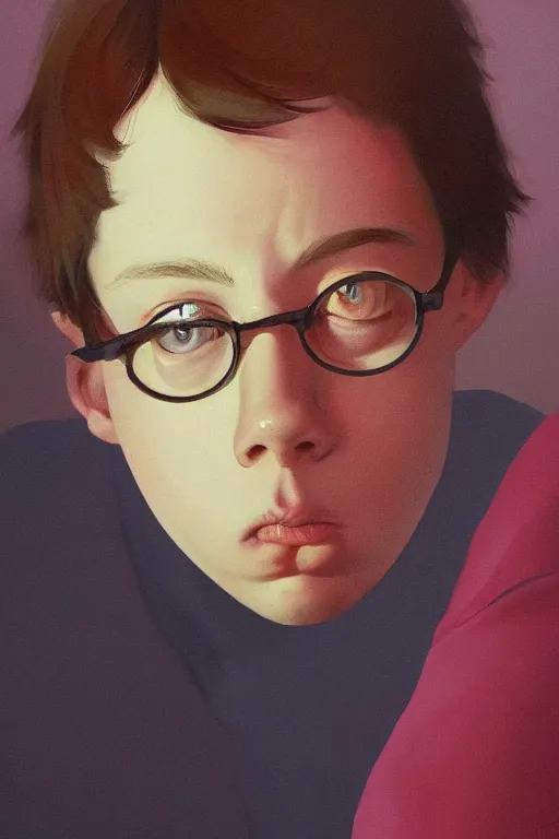 Image similar to a portrait of a young todd solondz, lonely and sad, vivid colors, soft lighting, atmospheric, cinematic, moody, in the style of francis bacon and ilya kuvshinov and range murata, krenz cushart, oil on canvas, 8 k