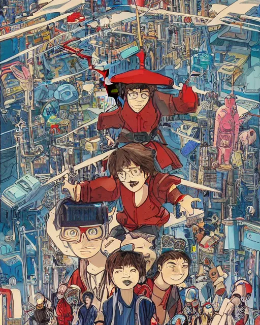 Image similar to ready player one illustration by Hayao Miyazaki