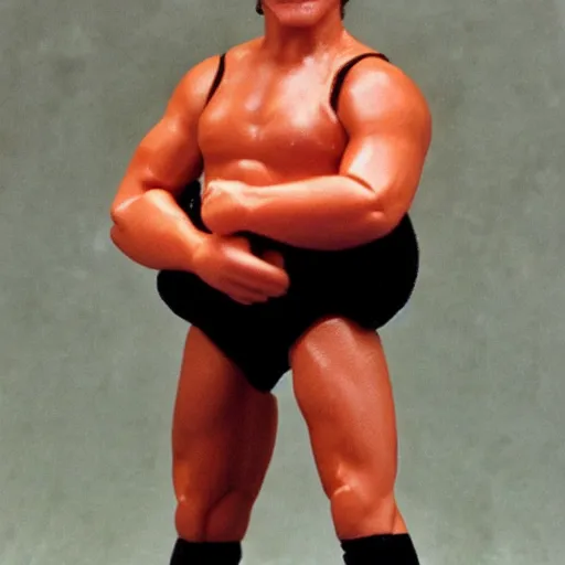 Image similar to gordon ramsey as a 1 9 8 0 s wrestling action figure, magazine photo