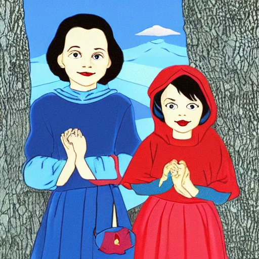 Image similar to the shining twins in the style of Snow White