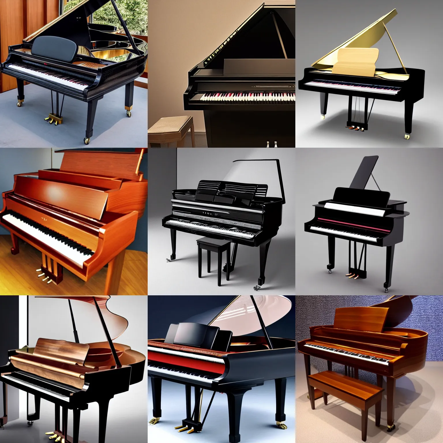 Prompt: a piano designed by Tesla