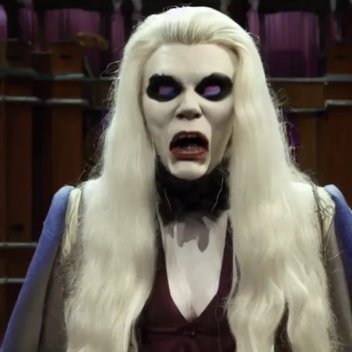 Image similar to Kate McKinnon as Morbius, SNL sketch, episode still