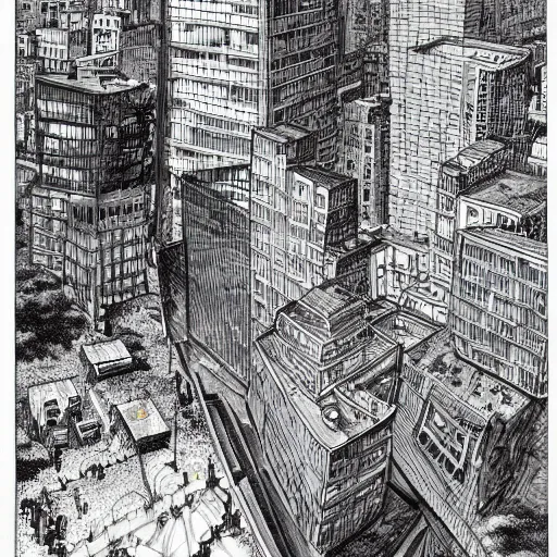 Image similar to [ large city ] ( by kim jung gi ) ( by george morikawa ) ( by kentaro miura ) ( by eiichiro oda )