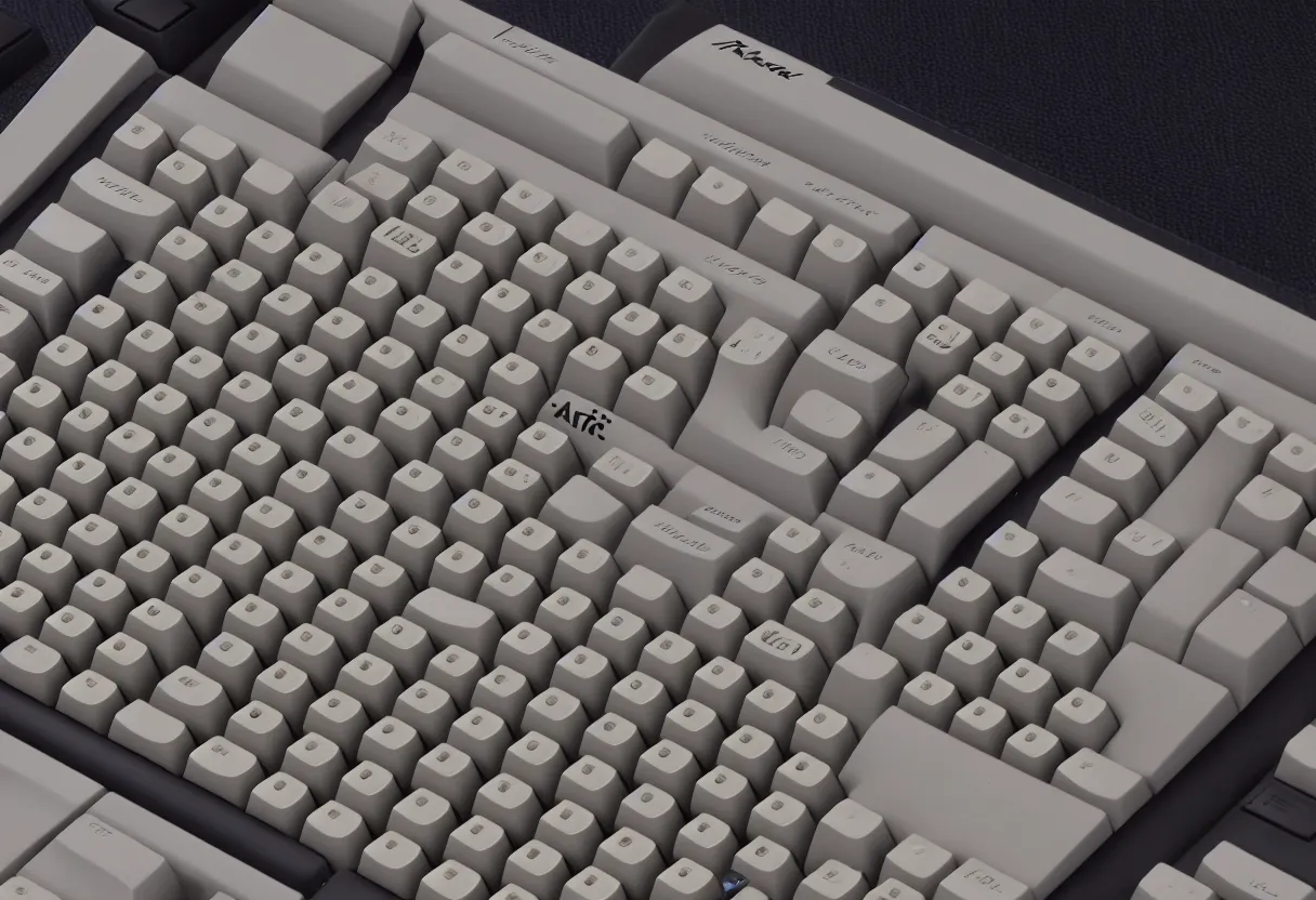 Image similar to the Atari 800 extra wide edition with over 500 keys on its keyboard