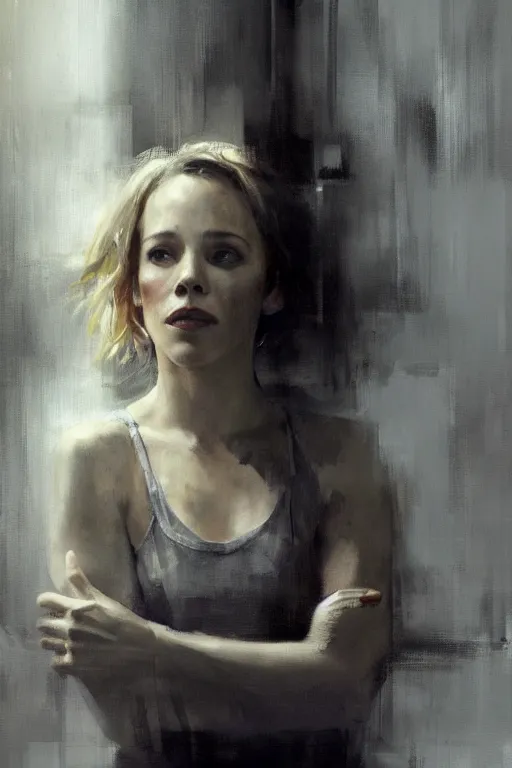 Prompt: A painting of Rachel McAdams, by Jeremy Mann