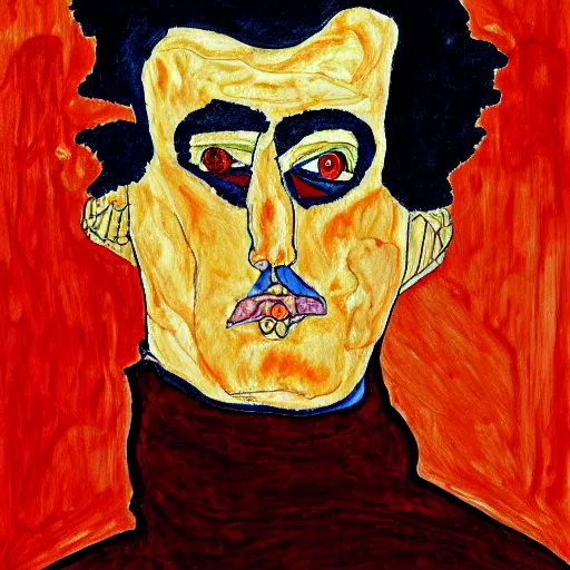 Image similar to a painting of donald trump in the style of egon schiele.