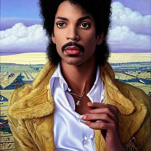 Prompt: Portrait of Prince by Francine van Hove