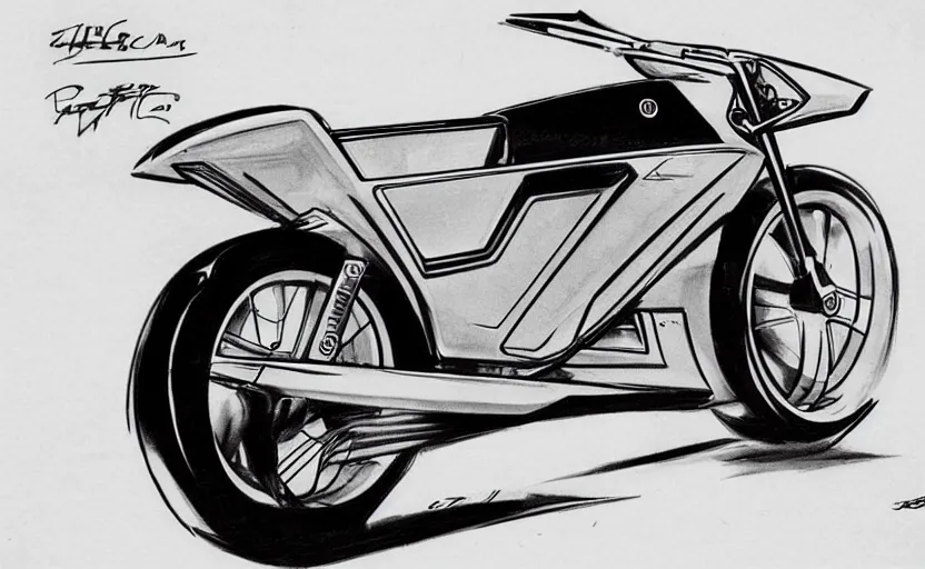 Image similar to 1 9 7 0 s yamaha motorcycle concept, sketch, art,