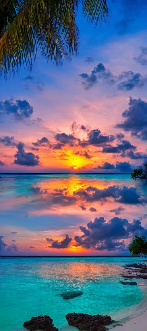 Image similar to bahamas, koh phiphi costa rica, crystal clear blue water, white sandy beach, 8 k wallpaper, stunning photography, beautiful sunset, warm, dslr