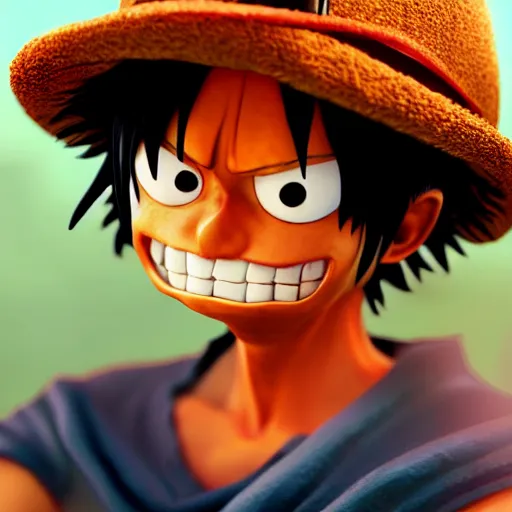 Image similar to luffy, highly detailed, pixar style, artstation, soft light, sharp focus, illustration, concept art