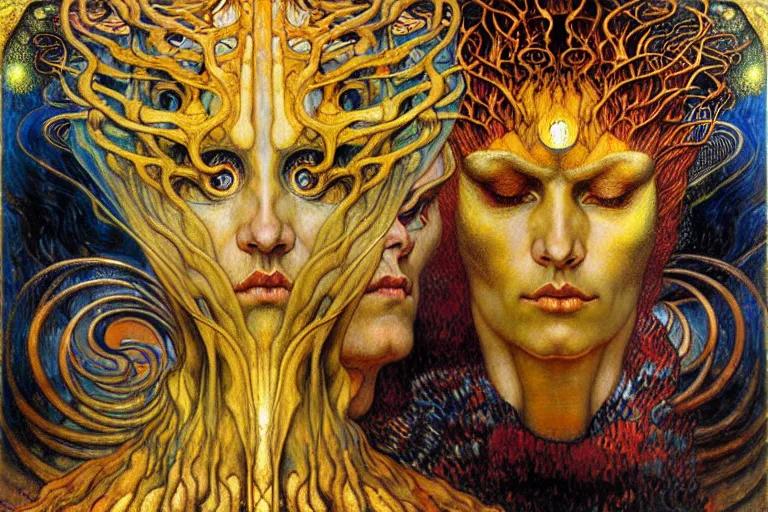 Image similar to Divine Chaos Engine by Karol Bak, Jean Delville, William Blake, Gustav Klimt, and Vincent Van Gogh, symbolist, visionary