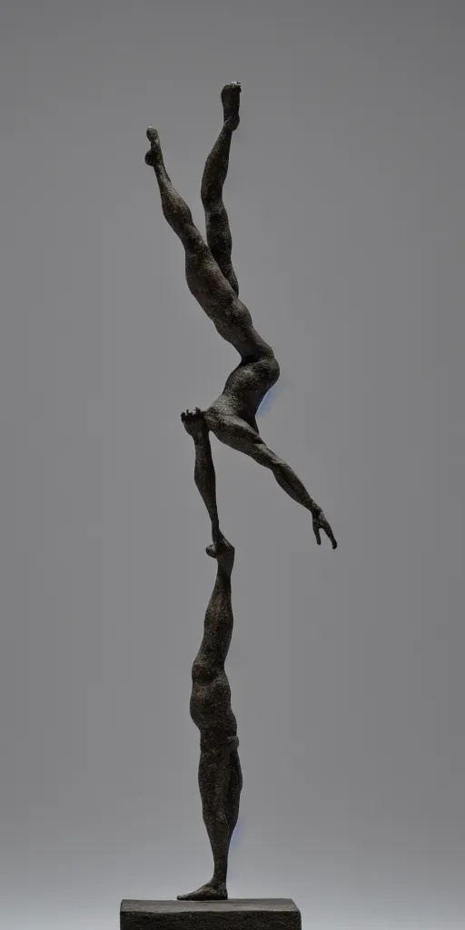 Image similar to sculpture of an acrobat, in the style of alberto giacometti, 4 k