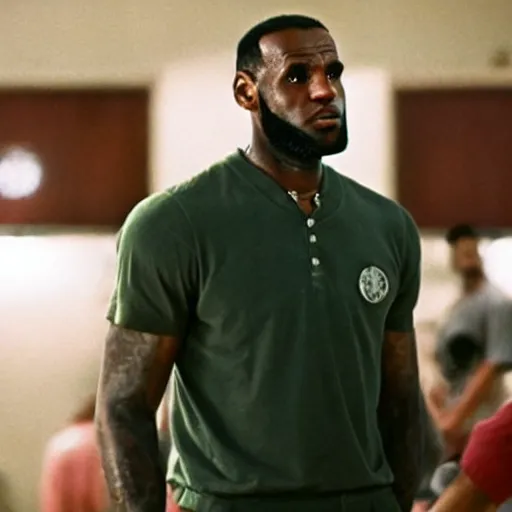 Image similar to a still of lebron james in goodfellas