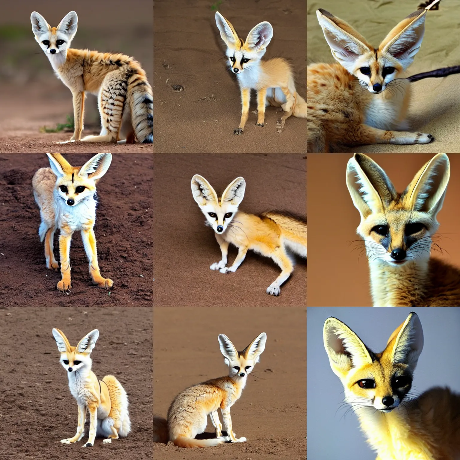 Prompt: a fennec fox-serval hybrid.