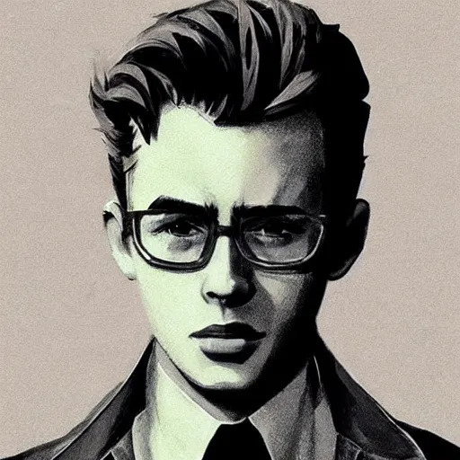 Prompt: a highly detailed epic cinematic concept art CG render digital painting artwork costume design: young James Dean as a neat perfect formal 1950s Soviet student in a school uniform. By Greg Rutkowski, Ilya Kuvshinov, WLOP, Stanley Artgerm Lau, Ruan Jia and Fenghua Zhong, trending on ArtStation, made in Maya, Blender and Photoshop, octane render, excellent composition, cinematic atmosphere, dynamic dramatic cinematic lighting, aesthetic, very inspirational, arthouse