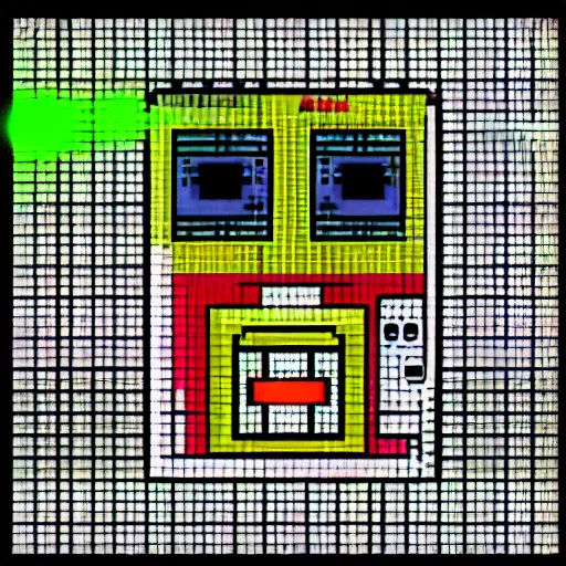 Image similar to gameboy color camera selfie, 6 4 x 6 4 dot matrix resolution