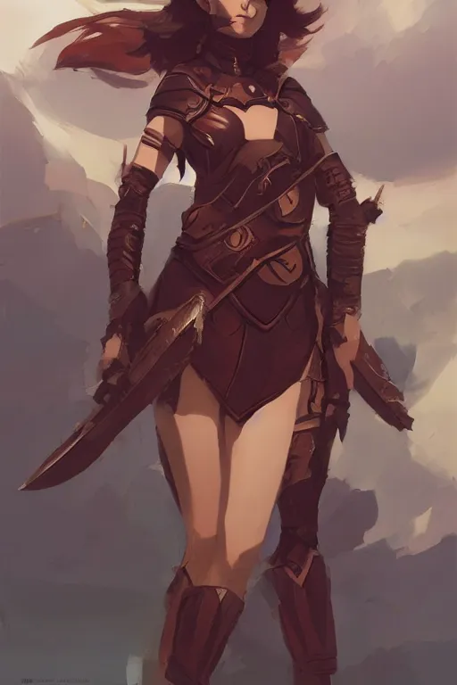 Image similar to Gorgeous armor India warrior girl by ilya kuvshinov, krenz cushart, Greg Rutkowski, trending on artstation