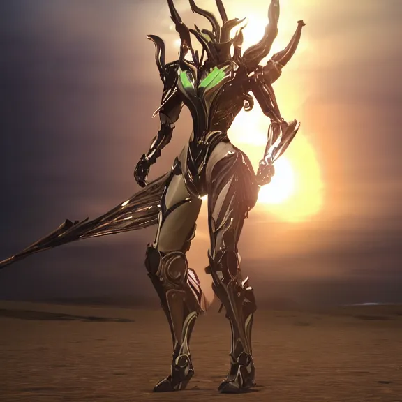 Image similar to cinematic full body shot of a beautiful stunning saryn prime warframe, that's a beautiful stunning anthropomorphic robot female dragon with metal cat ears, cute elegant pose, standing on teh beach at sunset, robot cat paws for feet, thick warframe legs, detailed arms, sharp claws, slick pink armor, streamlined white armor, long elegant tail attached to her back end, two arms, two legs, detailed warframe fanart, destiny fanart, macro art, dragon art, furry art, realistic digital art, warframe art, Destiny art, furaffinity, DeviantArt, artstation, 3D realistic, 8k HD, octane render