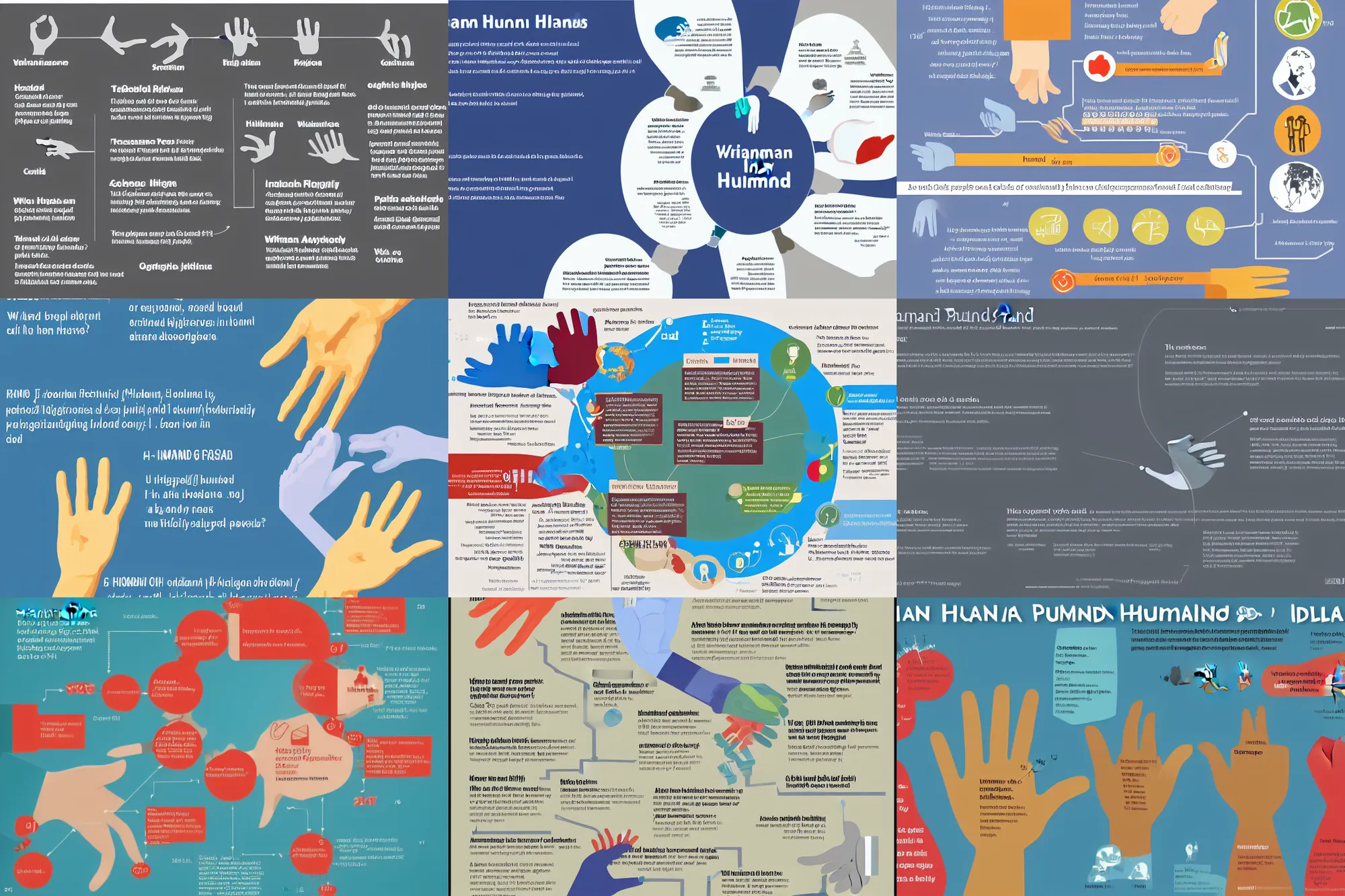 Prompt: wikipedia definition of a human hand, infograph