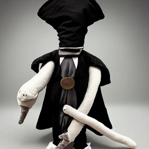 Prompt: plush toy plague doctor