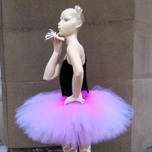 Image similar to louis vuitton ballerina, symmetrical face, tutu, pointe shoes