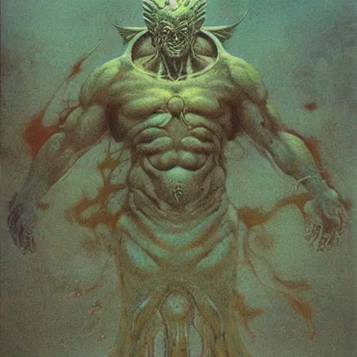 Image similar to raijin concept art, beksinski