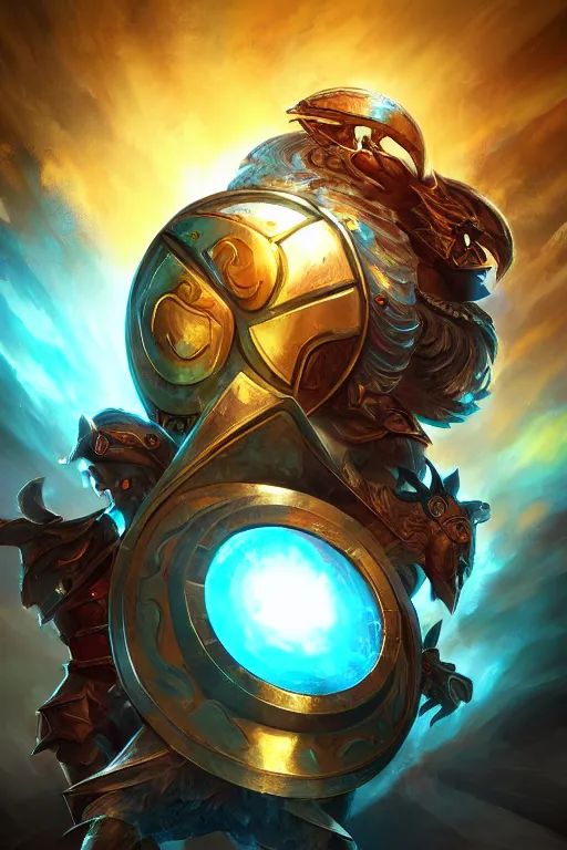 Image similar to shield fantasy epic legends game icon stylized digital illustration radiating a glowing aura global illumination ray tracing hdr fanart arstation by ian pesty and katarzyna da „ bek - chmiel