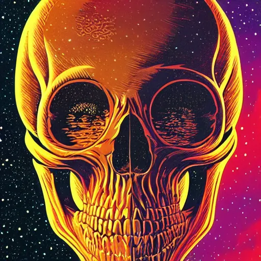 Image similar to ngc 3132 melting mysterious skull landscape by Casey Weldon, dan mumford 8k ultra high definition, upscaled, perfect composition , golden ratio, edge of the world, image credit nasa nat geo