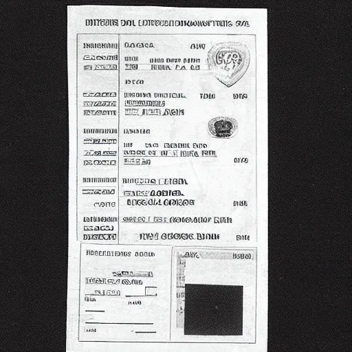 Image similar to driver's license, scanned image, black and white