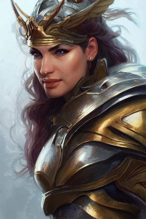 Image similar to amazon valkyrie athena, d & d, fantasy, portrait, highly detailed, headshot, digital painting, trending on artstation, concept art, sharp focus, illustration, art by artgerm and greg rutkowski and magali villeneuve