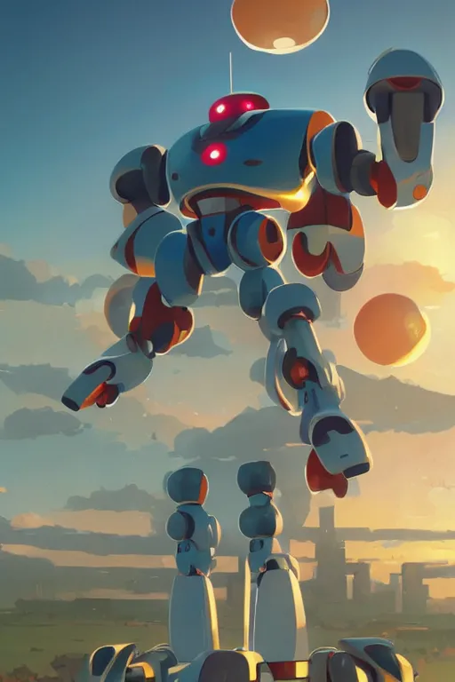 Image similar to metabots medabots medarotto medarot robot minimalist comics, behance hd by jesper ejsing, by rhads, makoto shinkai and lois van baarle, ilya kuvshinov, rossdraws global illumination ray tracing hdr radiating a glowing aura