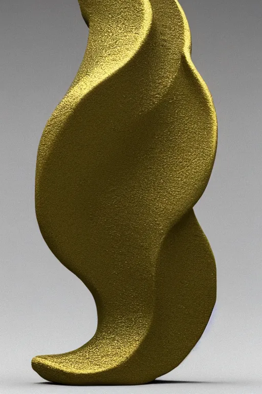 Image similar to 3 d render by daniel arsham of a long melting solid gold lilly with long stem