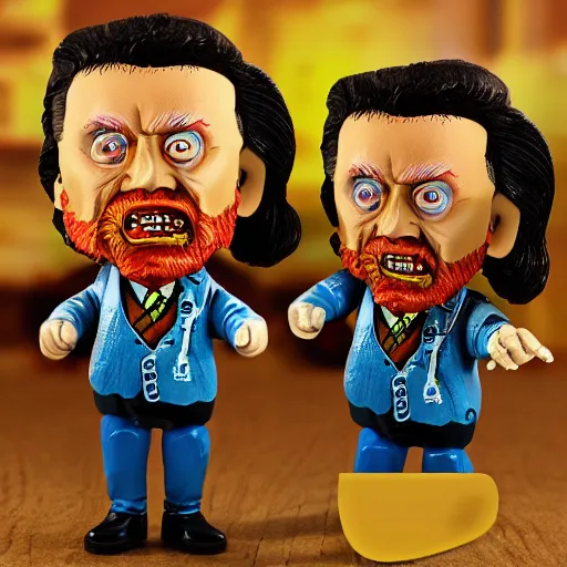 Image similar to van gogh ( gold teeth ) stop motion vinyl action figure, plastic, toy, butcher billy style