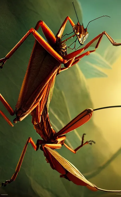 Image similar to exquisite imaginative creature poster art, like a bug, like a mantis, movie art, by lucusfilm, weta studio, 8 k, denoised