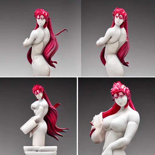 Prompt: a delicate renaissance marble sculpture of Mai Shiranui